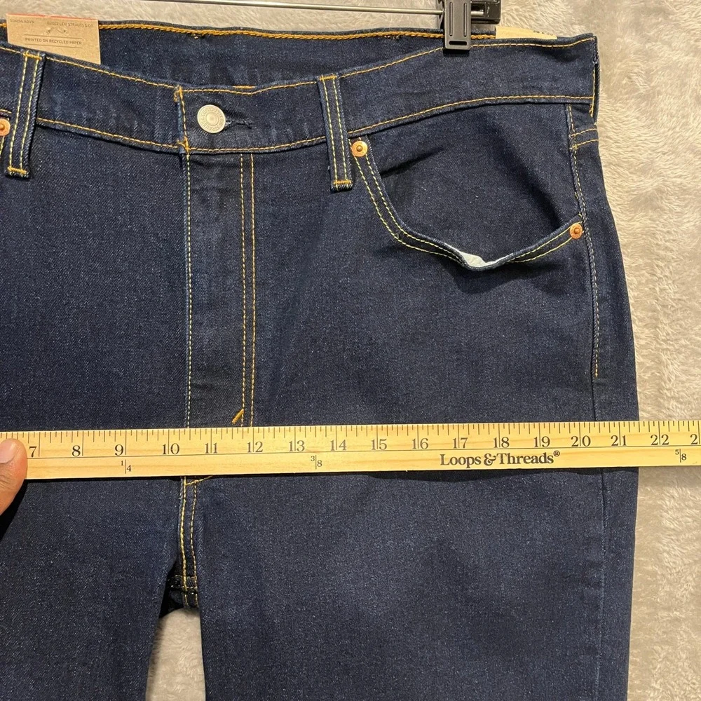 Levi's 514 Straight Jeans Mens 38x30 Blue Dark Wash Stretch Denim